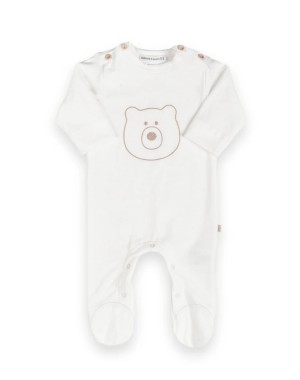 Tuta Orso Con Piedi Offwhite - Bamboom