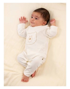 Tuta Orso Con Piedi Offwhite - Bamboom